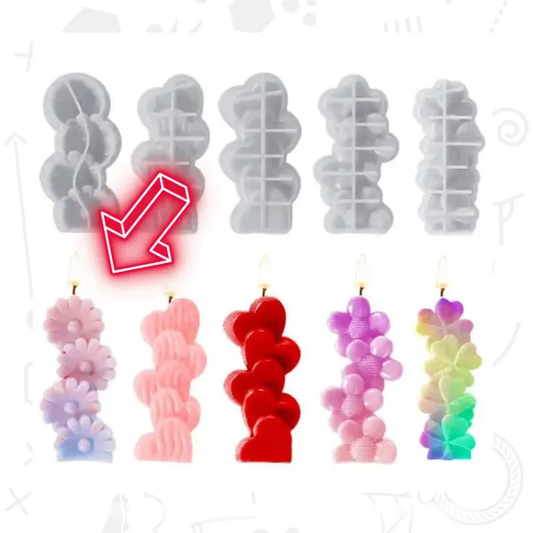 Velas 4 corazones y flores 1