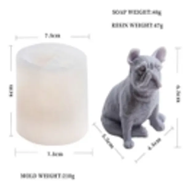 Molde de vela bull dog sentado
