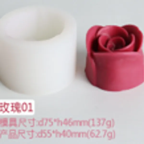 Molde de vela rosas suave D
