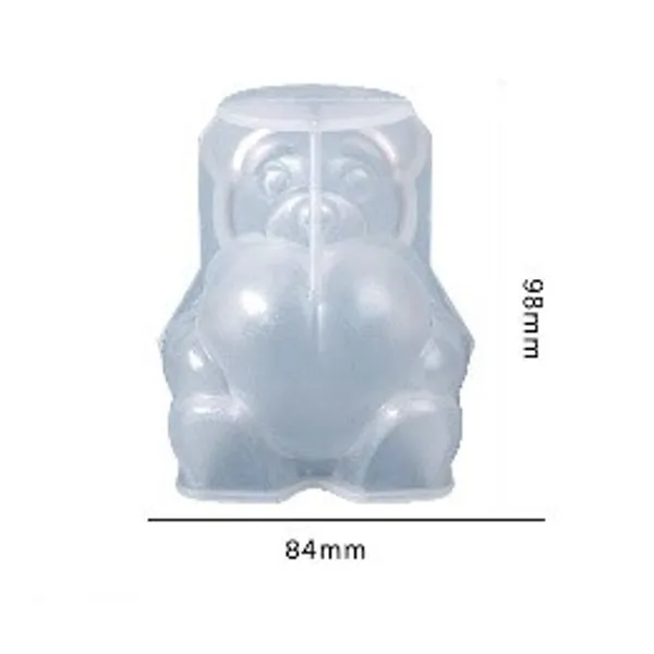 Molde de vela osito con corazon grueso