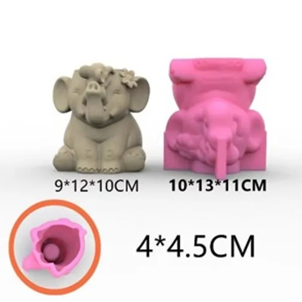 Molde de elefante maceta 747