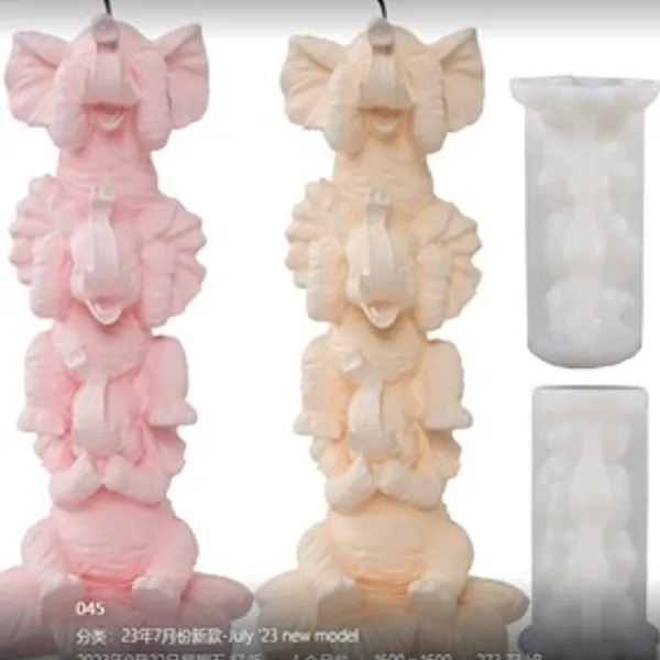 Moldes de velas elefantes de la prudencia