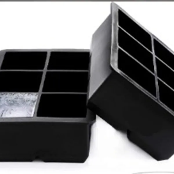 Molde en forma cuadrado de 6 cavidades para hacer hielo.