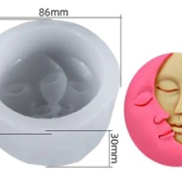 Molde de vela con cara de luna