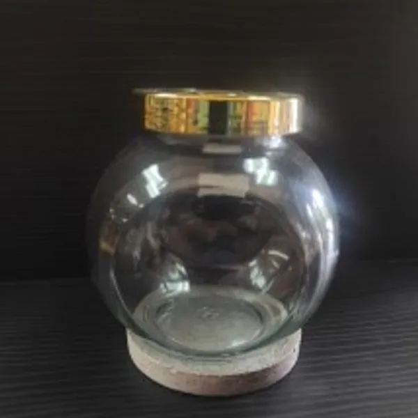 Frasco caramelera tapa dorada 450 ml