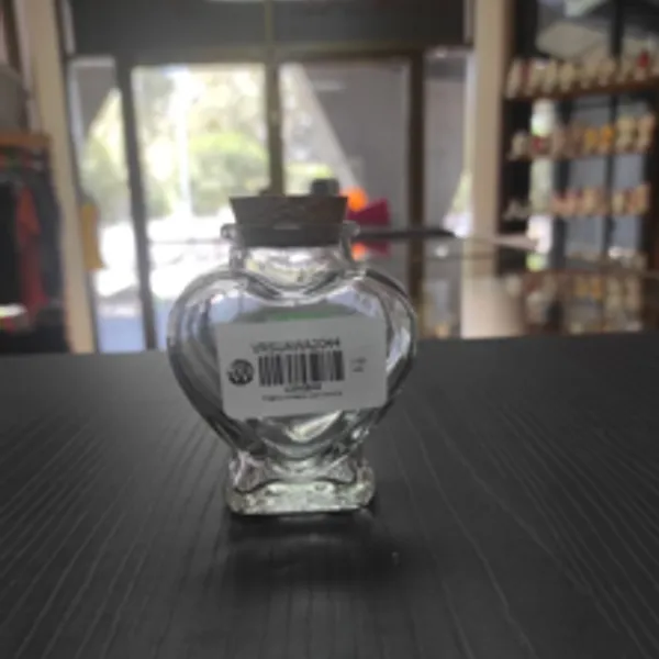 Frasco redondo corazon corcho pequeño