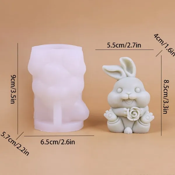 MOLDE CONEJO FLOR