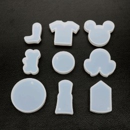 Molde colgante de silicona con agujero, espejo, hueso de calcetín 9 unidades
