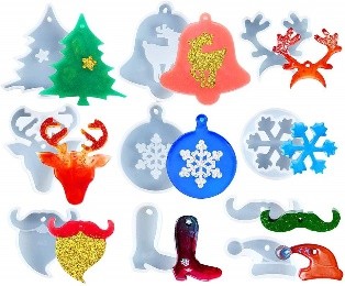Moldes de resina para Navidad 10 Uds.