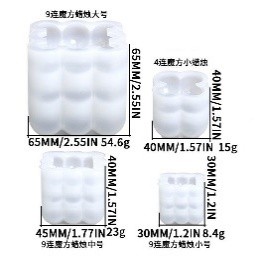 Molde vela cubo 9 bolitas pequeño