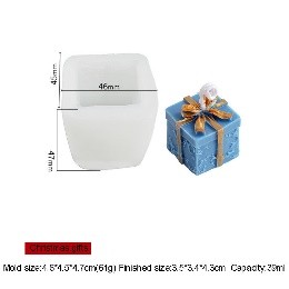 Molde vela caja de regalo con lazo