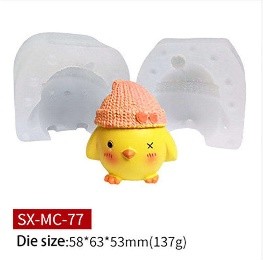 Molde de silicona pollito ojito con X
