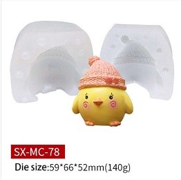 Molde de silicona pollito ojos abiertos