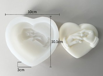 Molde de silicona corazon Día de San Valentín manos con anillo