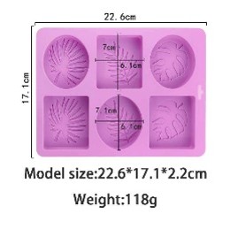 Moldes de jabón hoja ovalada cuadrada.