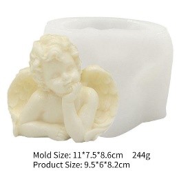 Molde de vela 3d Ángel mano en la carita