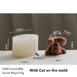 Molde de vela oso de peluche