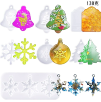 Molde de copos de nieve y campanas navideñas