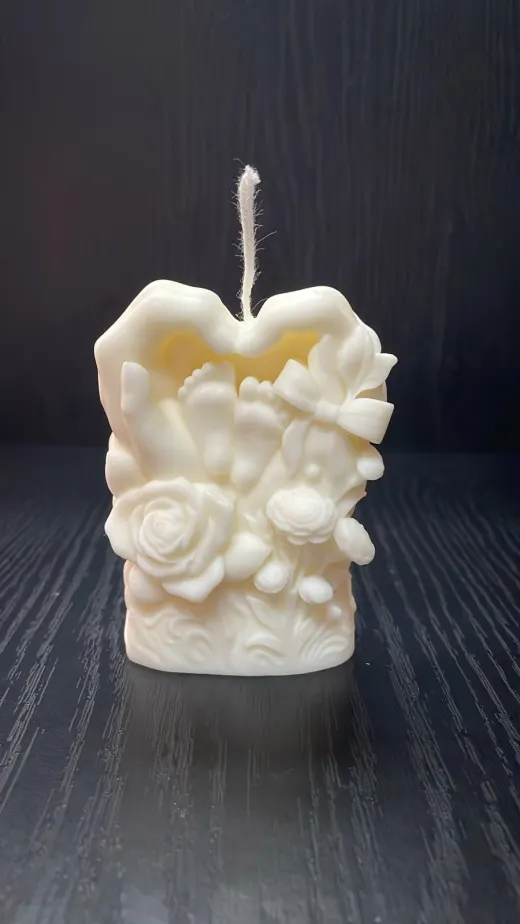 VELA CORAZON PIECITO DE BEBE